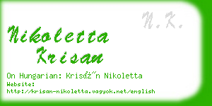 nikoletta krisan business card